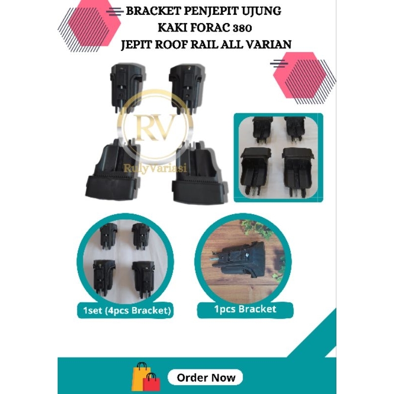 Bracket Breket Penjepit Ujung Kaki Rack Cross Barr Forac 380 Jepit Roff Rail Roofreil All Varian