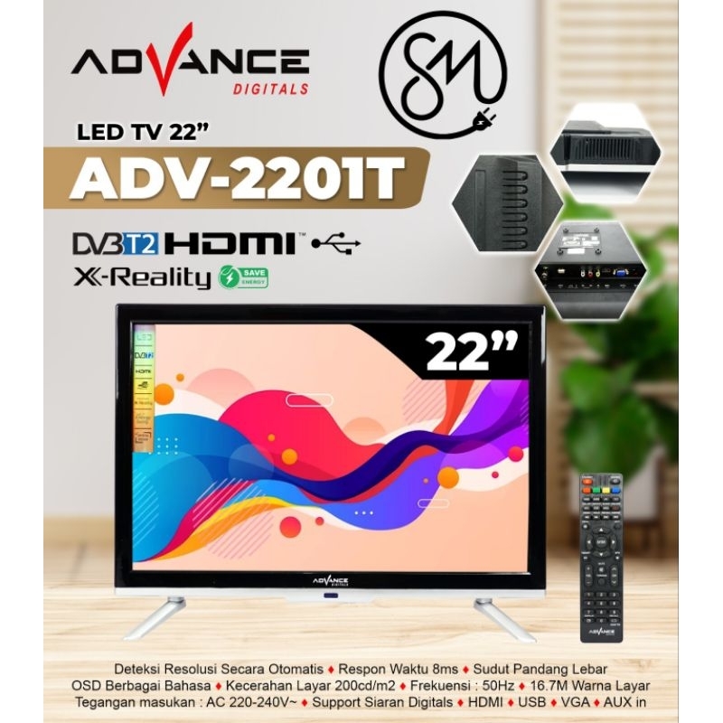 LED TV Advance 22 inch ADV-2201T Digital ADV2201T ADV 2201 T