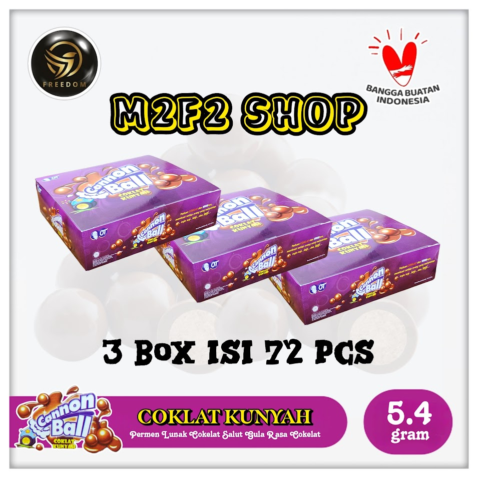 

Permen Lunak Cannon Ball Rasa Cokelat Sachet - 5,4 gr (Kemasan 3 Box)