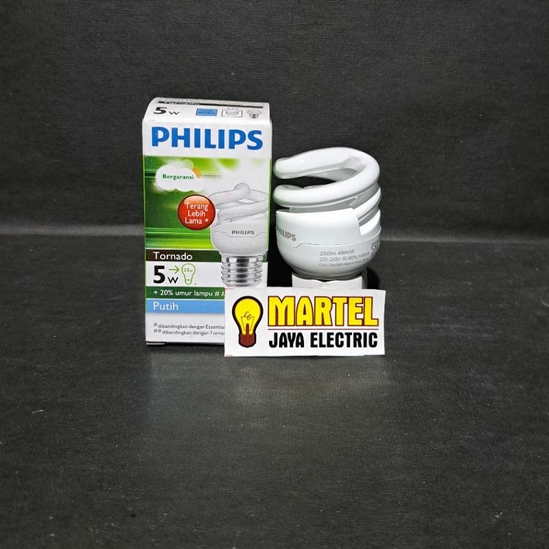 Lampu philips tornado 5W / lampu spiral philips 5 WATT - PUTIH