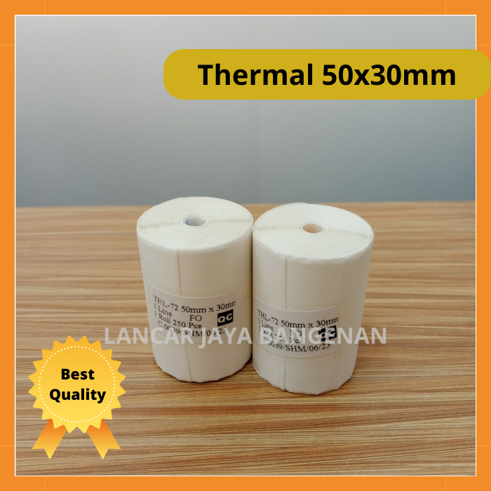 

STIKER BARCODE ETIKET 50x30 MM-LABEL DIRECT THERMAL 50 X 30 MM ISI 250PCS