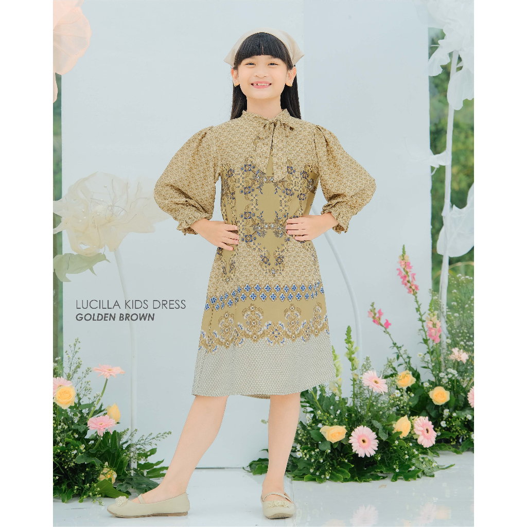 Mayoutfit Elysian Set Series Golden Brown | Sarimbit Lebaran Baju Muslim Raya Keluarga-Lucilla Golden Brown