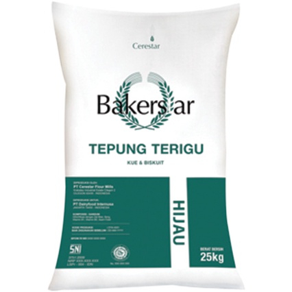 

Bakerstar Hijau Tepung Terigu Protein Tinggi Roti High Wheat Flour 25kg