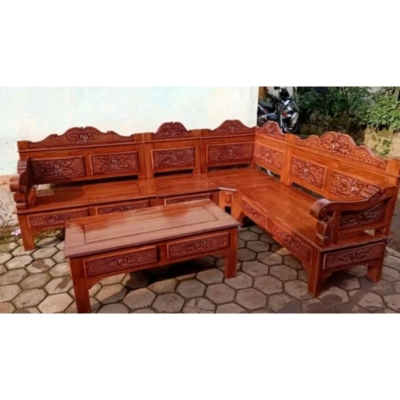 Kursi tamu kursi sudut kayu jati kursi sudut jati kursi sudut kayu kursi jati