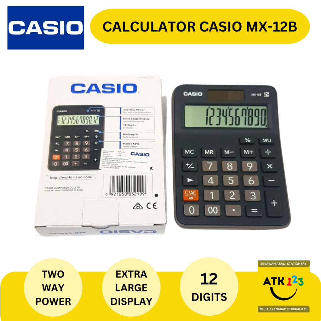 

Calculator / Kalkulator Merk Casio MX-12B Extra Large Display