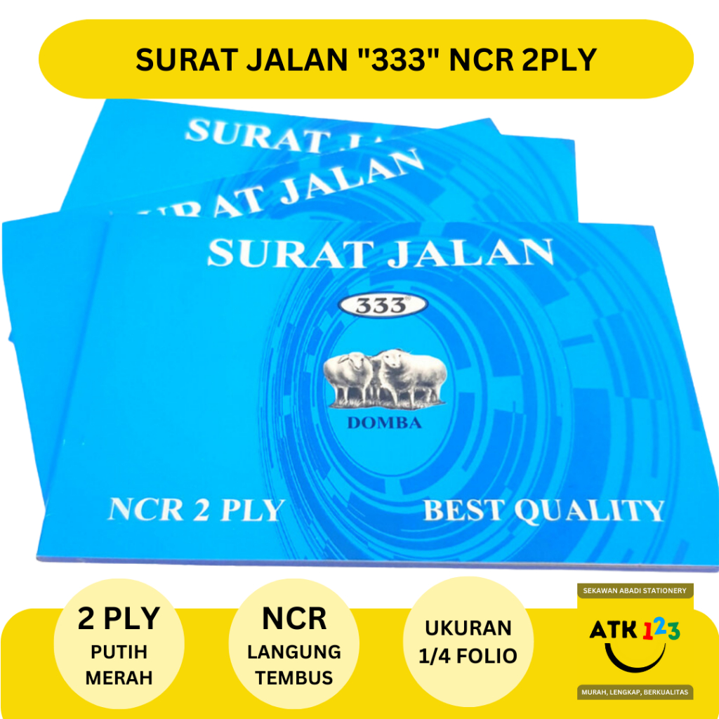 

Surat Jalan Kecil NCR 2 Ply / Rangkap 2 / Merk 333 / Puih Merah