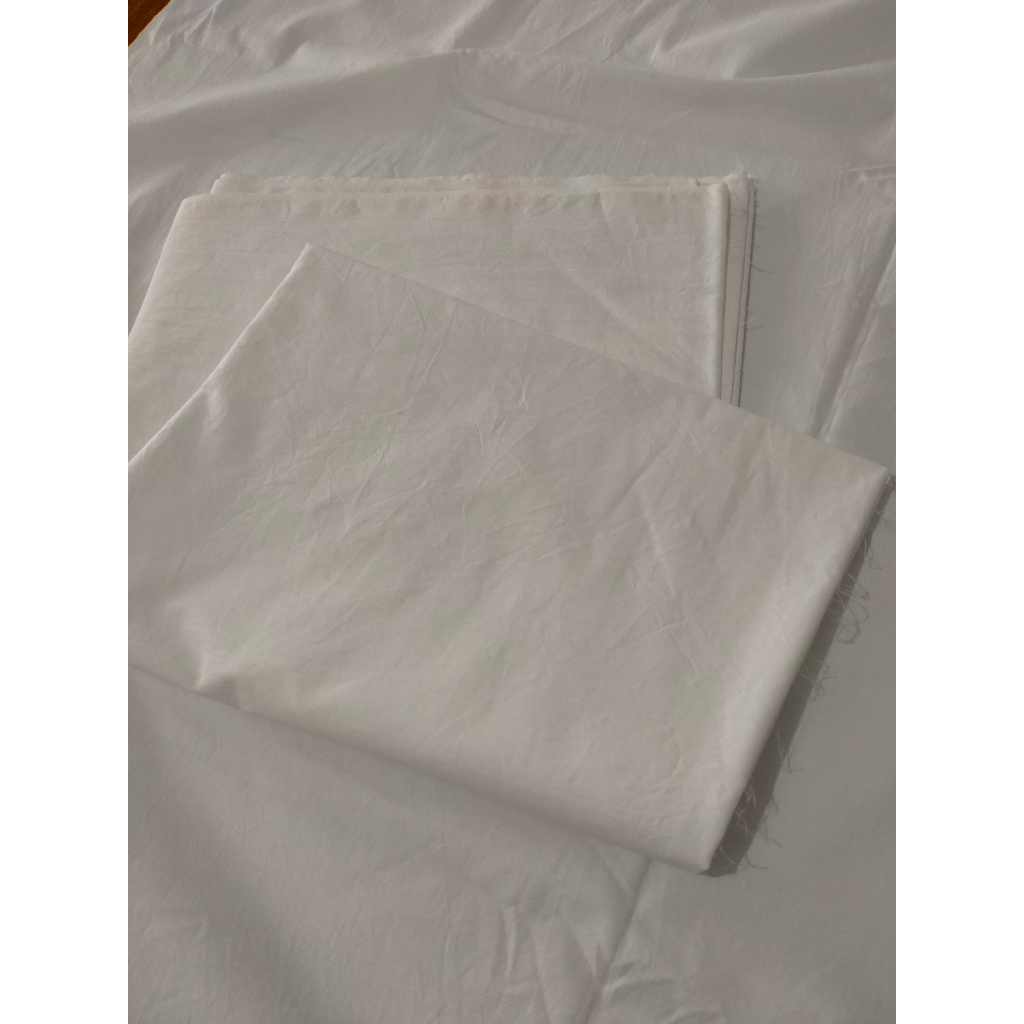 Katun Primisima Premium  Tari Kupu, Kain Serat Alam Katun Putih Polos Bahan Ecoprint Batik High Quality