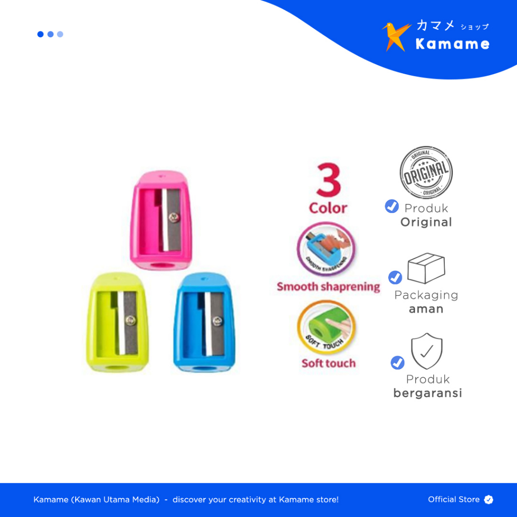 

Deli Pencil Sharpener - E0520 Rautan 1-hole φ7mm dgn ABS tahan lama - Kamame