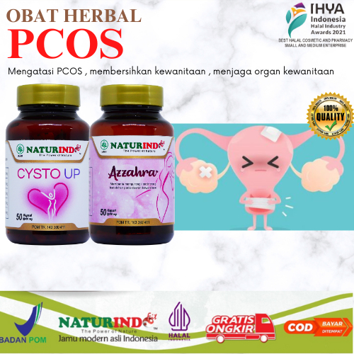 Cysto Up Azzahra Herbal Naturindo untuk penyakit PCOS Polycystic Ovarian Syndrome (Sindrom Polikisti