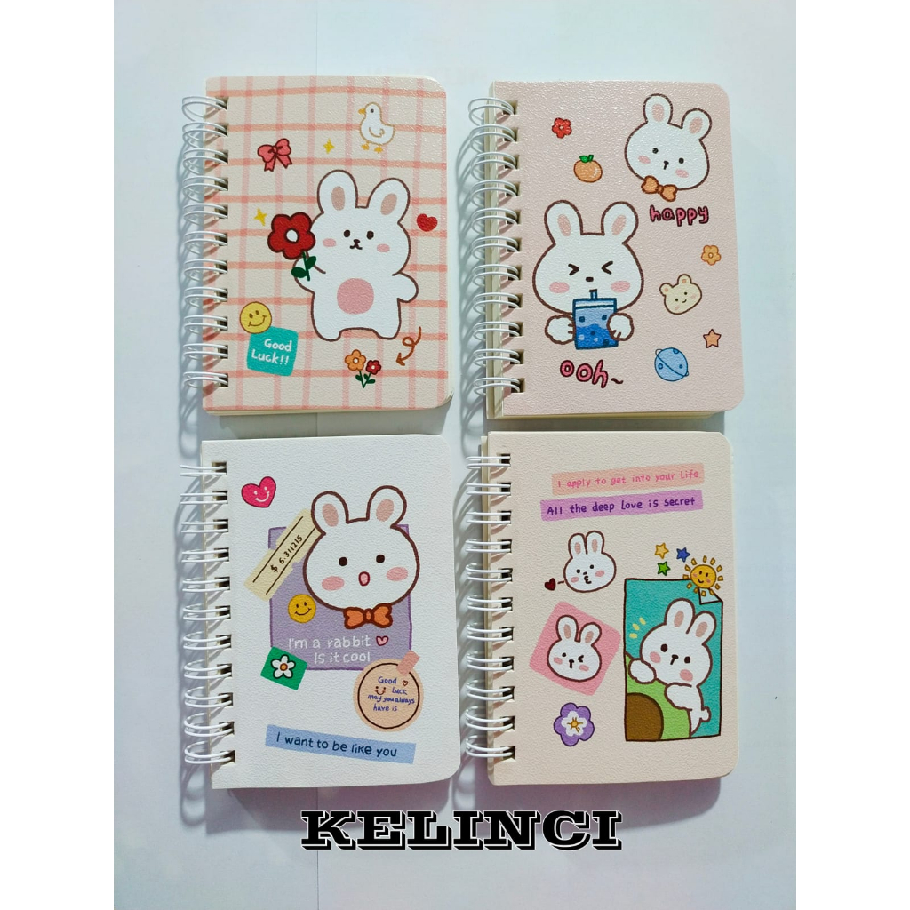 NOTEBOOK A7 RING MOTIF KARAKTER ISI 80 LEMBAR BUKU CATATAN MINI A7 - BD