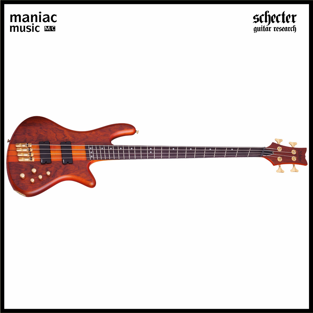 Schecter Stiletto Studio 4 FF Honey Satin - Bubinga. Rosewood. Bass