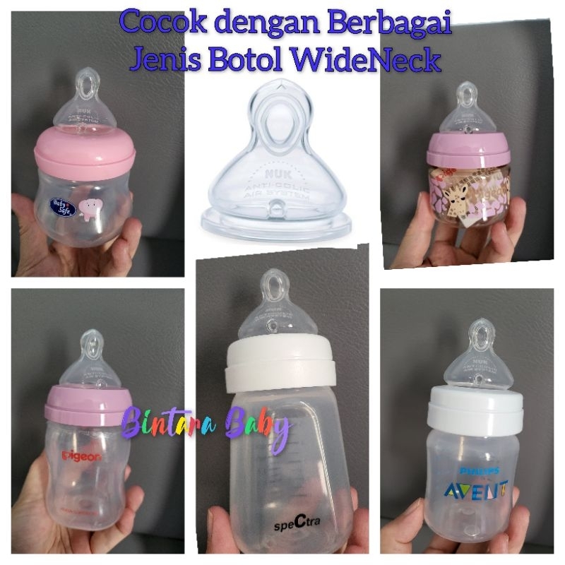 fgh Nipple NUK Premium Choice Dot Botol Susu NUK 6-18m wide neck 0-6m Eceran / Dot Gepeng Wideneck