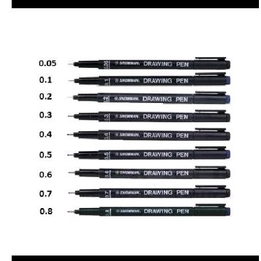 

Drawing pen snowman hitam