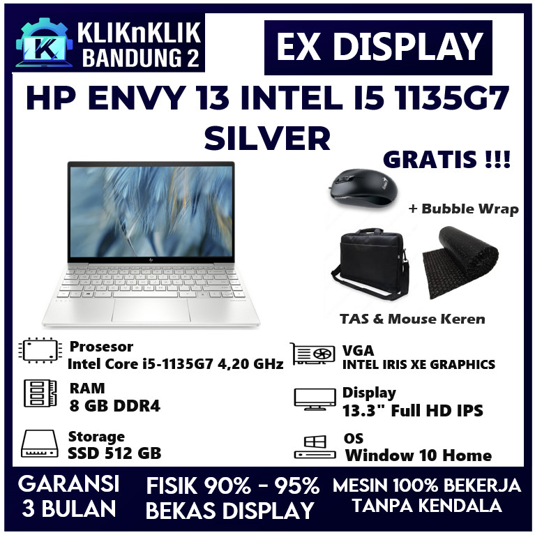 Laptop Ultrabook Hp envy 13 intel core i5 ram 8 gb ssd 1 TB silver