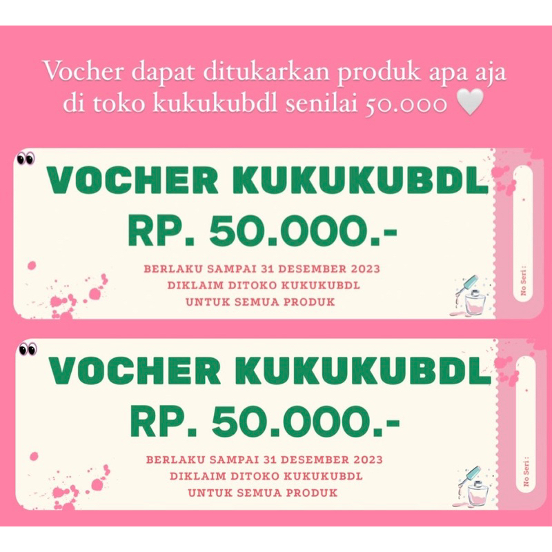 

VVOUCER KUKUKUBDL SENILAI 50RIBU