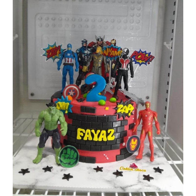 

Cake Birthday ulang tahun karakter Avengers Cake ultah Superhero Kapten Amerika / KUE ULTAH AVENGERS / CAKE TART KARAKTER