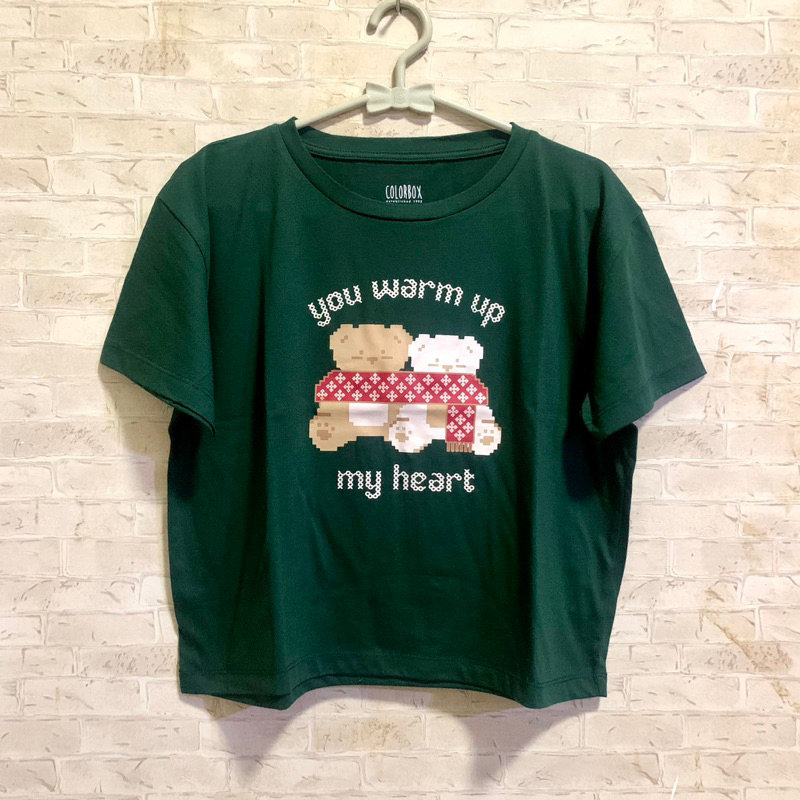 COLORBOX Kaos Tshirt Graphic Crop Tee Croptop Murah Hijau