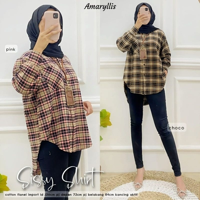 SISSY SHIRT/ ATASAN KEMEJA SQUARE FLANEL ORI AMARYLIS