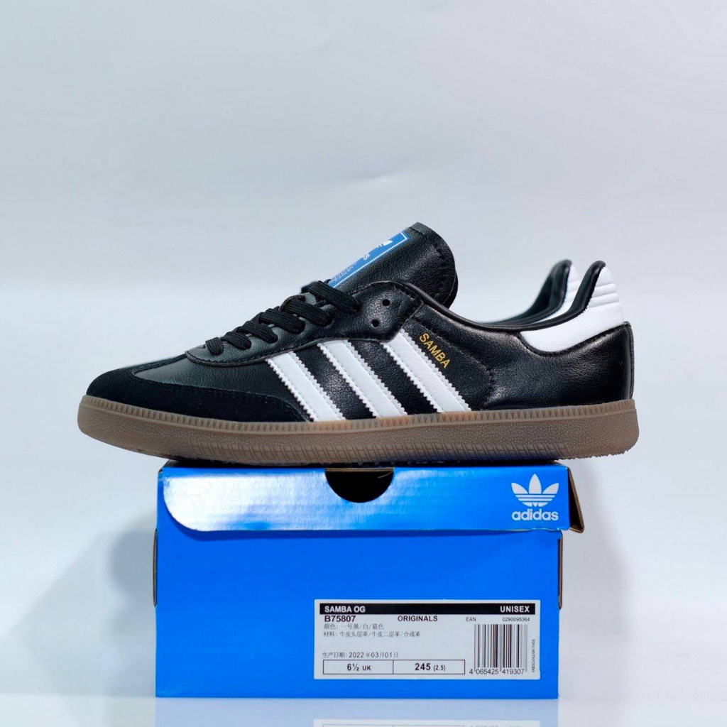 Sepatu Sneakers Kasual Adidas Samba Og Black White 100% Original Bnwb