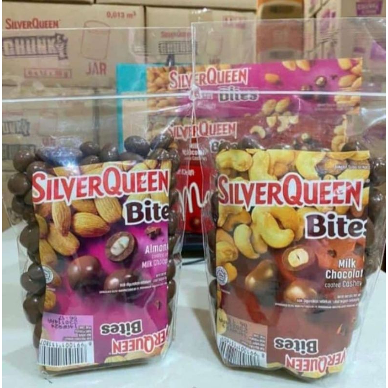 

Coklat Silverqueen Bites almond / mede / mete / mente / cashew