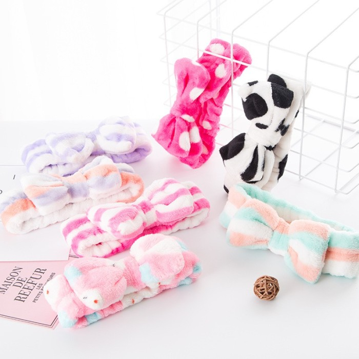 Bandana Bando Rambut Motif Pita Rambut Untuk Mandi Gaya Korea Bandana Fashion Wanita |VT