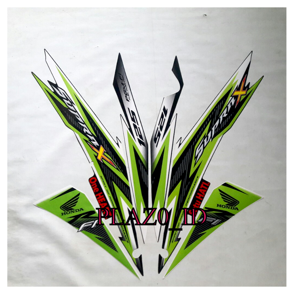 striping supra x 125 fi 2014 hitam-putih-hijau