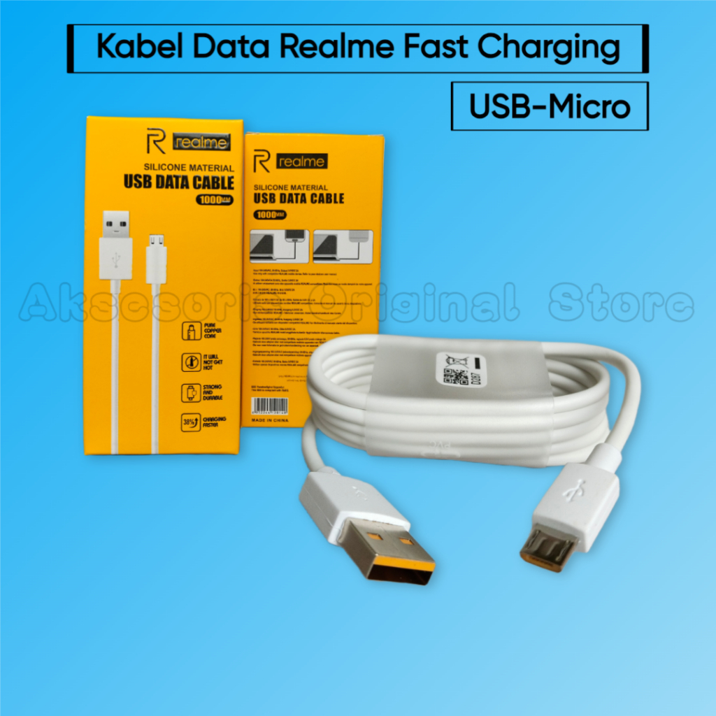 KABEL DATA KABEL CHARGER REALME 5 5i 5s FAST CHARGING ORIGINAL 100%