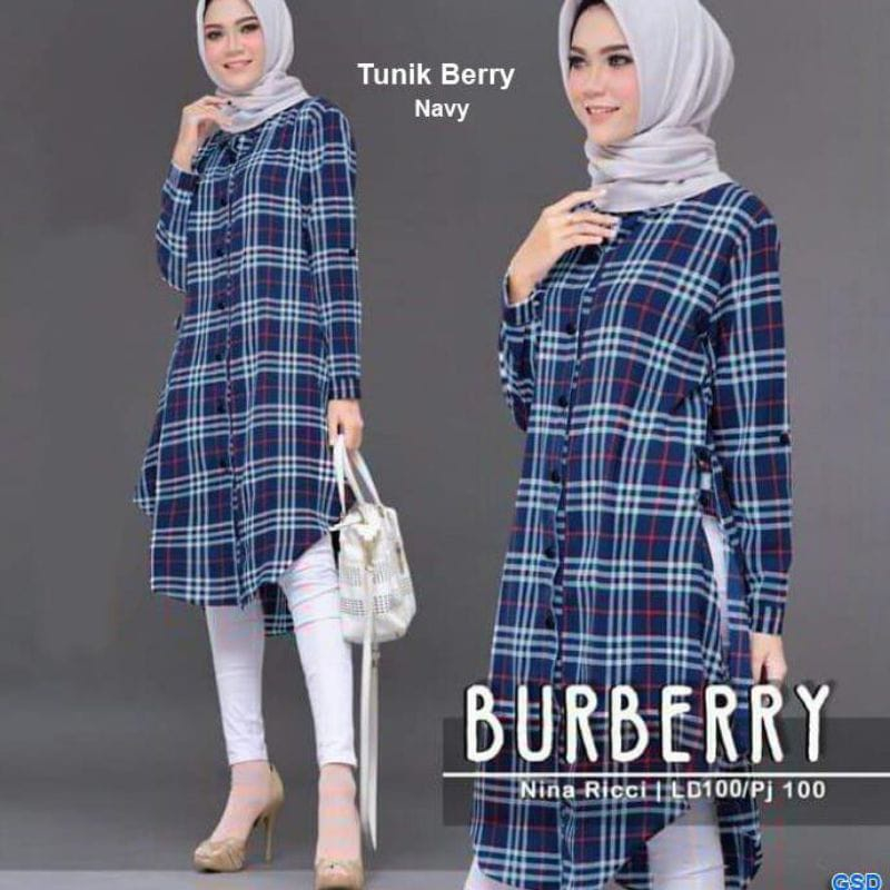 Tunik Berry tunik kotak wanita muslimah/atasan muslim wanita baju wanita kemeja panjang