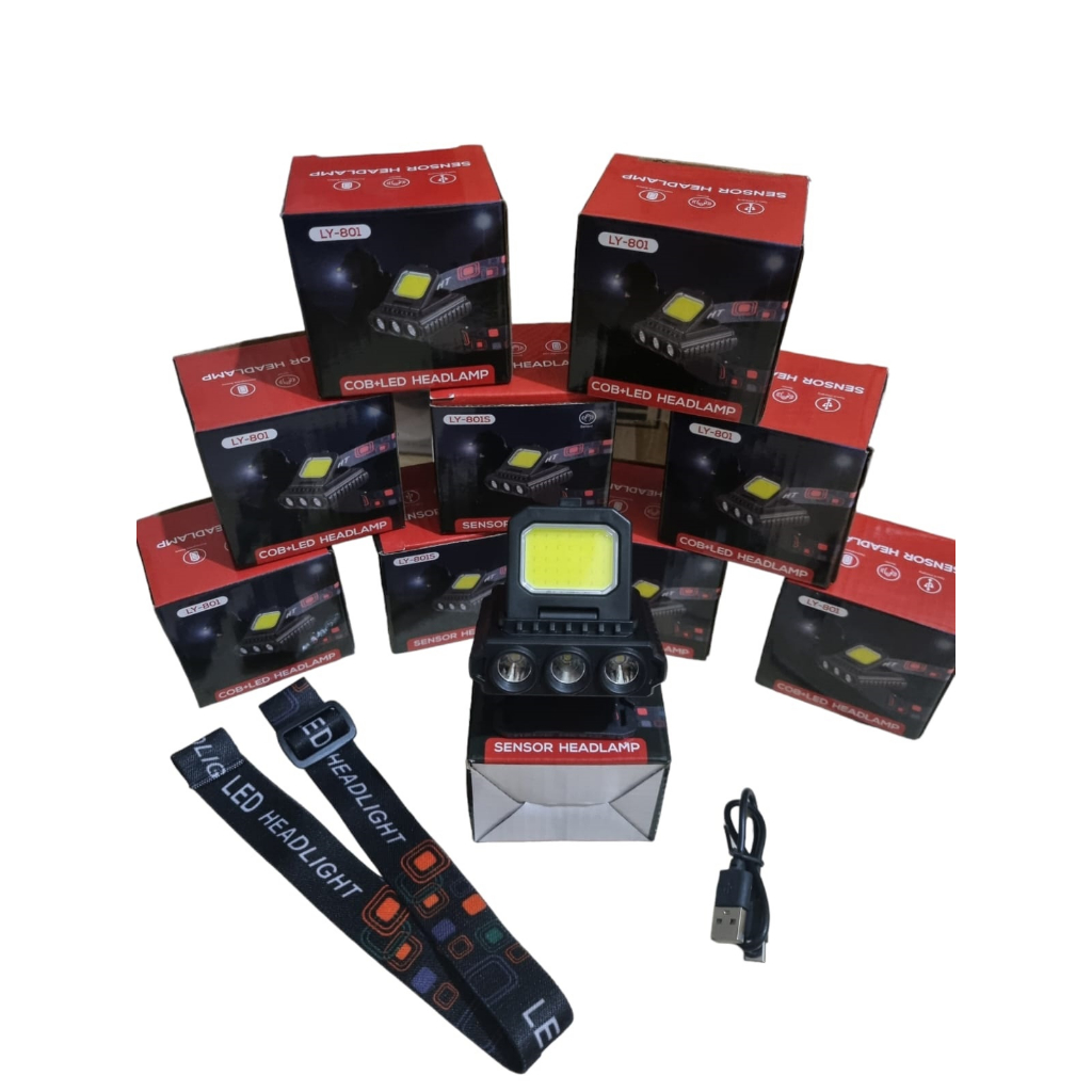 Terbaru Senter Kepala LY - 801 COB 3 LED Headlamp waterproof camping outdoor Anti Air berkemah Lampu Murah berkualitas ( COD )