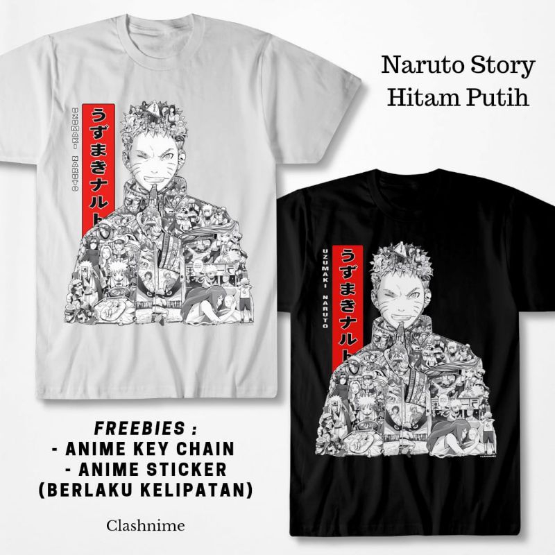 Kaos Naruto Story Hitam Putih - Shopartonline