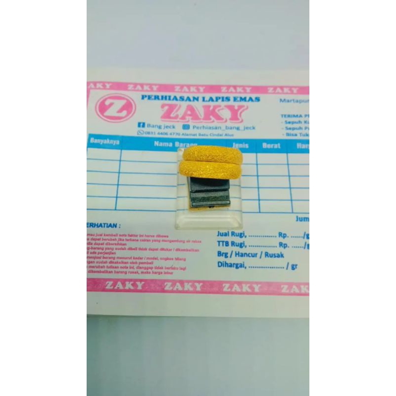 cincin selisi pasir lapis emas 999