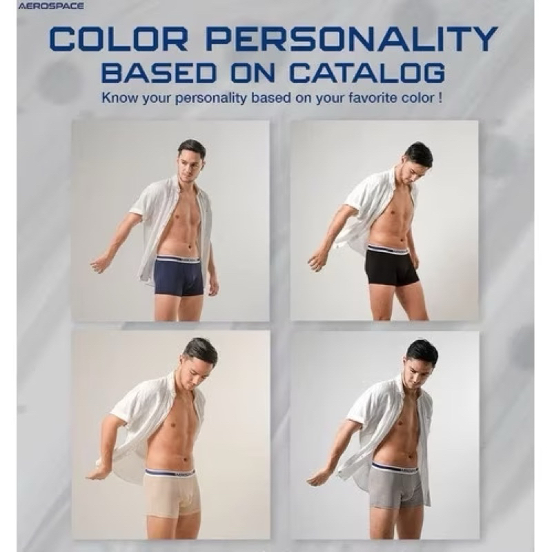 AEROSPACE Boxer Brief Pria Celana Dalam Underwear Katun Polyester CD