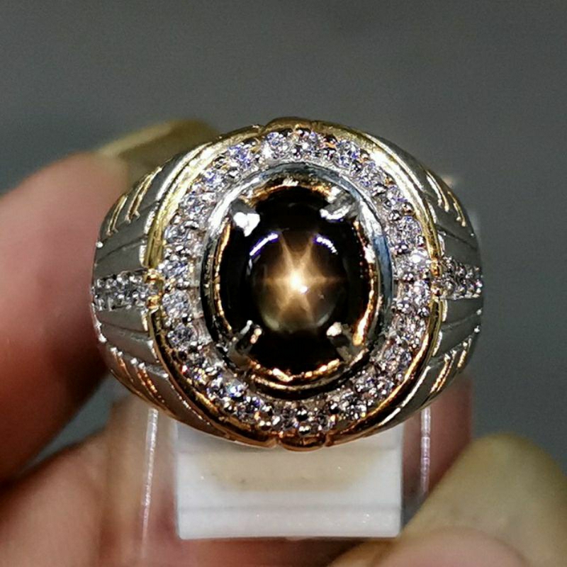 CINCIN BATU BLACK SAFIR STAR ASLI ORIGINAL STONE KUALITAS SUPER