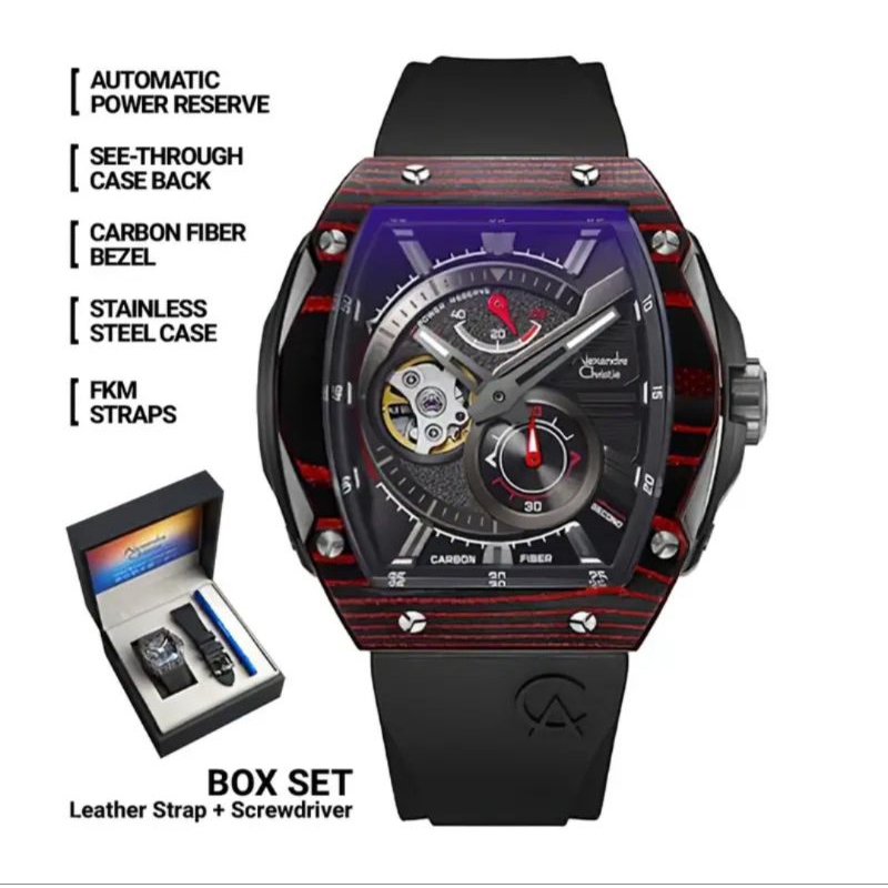 alexandre christie 6608 carbon automatis special edition / ac 6608 otomatis / ac 6608 limited editio