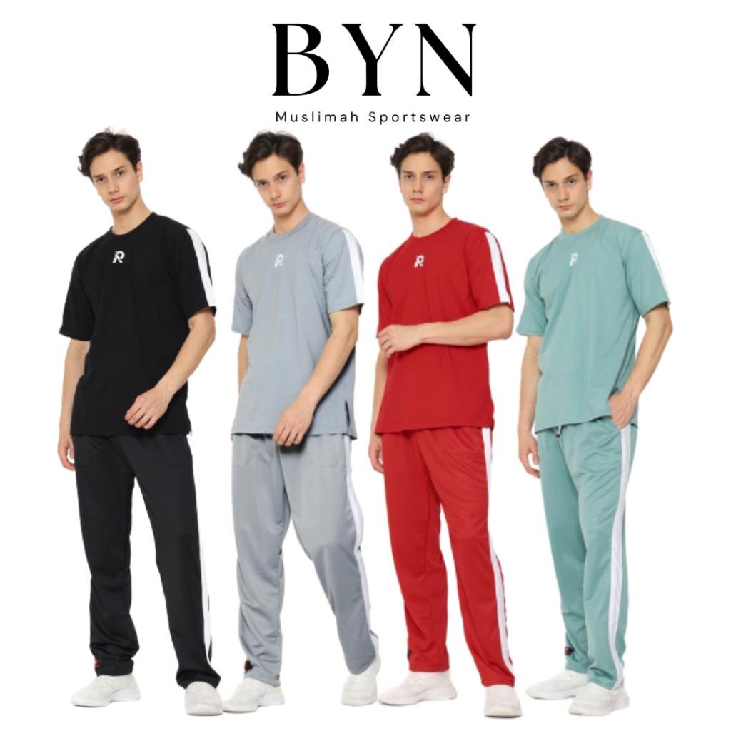 Rocella Kaos Ahsan & Celana Jogging - BAJU SETELAN JOGGING PRIA LENGAN PENDEK ATASAN dan BAWAHAN SPO