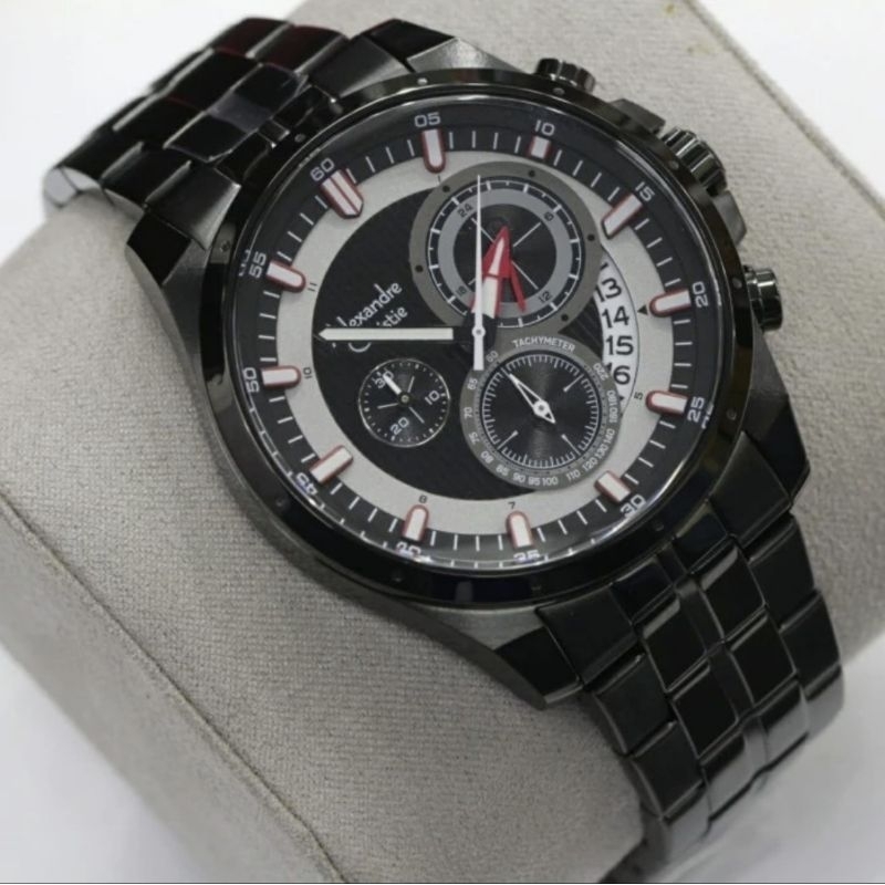 Jam Tangan Pria Alexandre Christie AC6496 full black Original