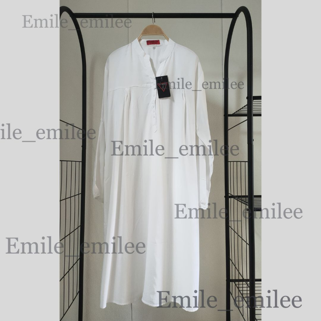 Tunik Polos Rayon Putih Jumbo Oversized untuk Wanita, Bahan Adem dan Nyaman Dipakai Sehari-hari