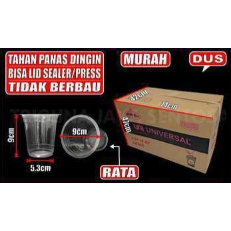 cup gelas 14oz datar