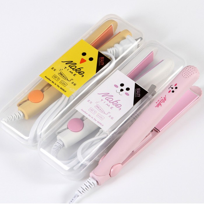 { OMG } CATOKAN RAMBUT MINI 2IN1 LURUS DAN KERITING MAKE TIME KARAKTER / CATOKAN RAMBUT PORTABLE RAM
