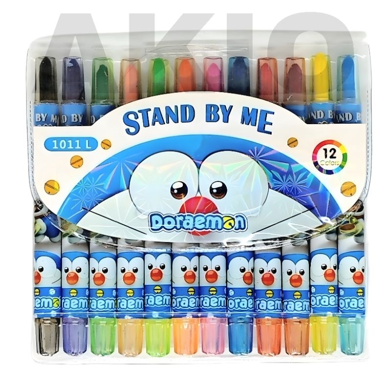 

Crayon Putar Mini Karakter DORAEMON 12 WARNA Rolling Twist Krayon Anak Aman