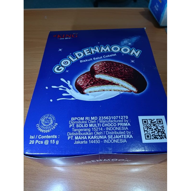 

D'king goldenmoon biscuit salut cokelat 1kotak isi 20bks