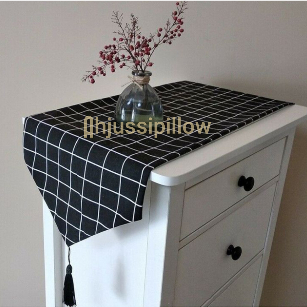 TABLE RUNNER PANJANG/Taplak Meja Tamu Tassel/Taplak Meja Tv/Taplak Meja Aesthetic estetik ukuran 100