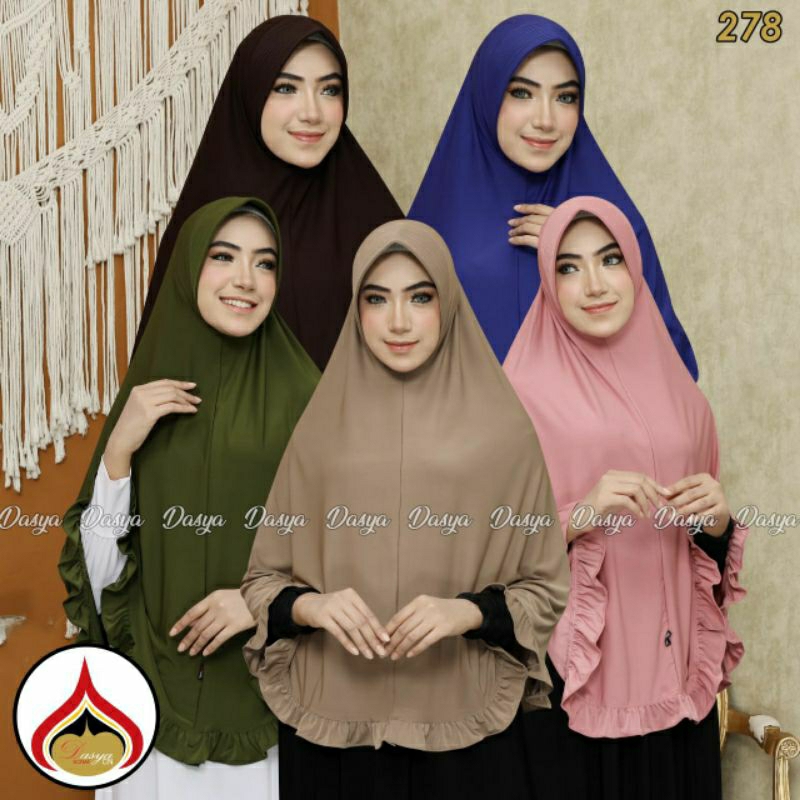 Hijab instan Bergo Jumbo Rampel,Dasya Scarf pet Jumbo