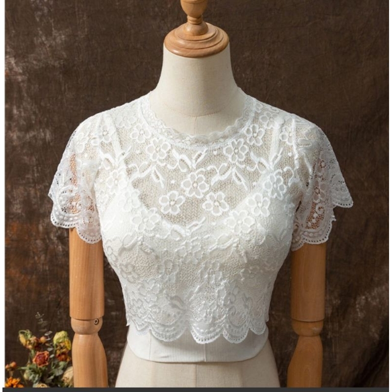 Bolero Rajut Remaja Model Kaos Warna Putih