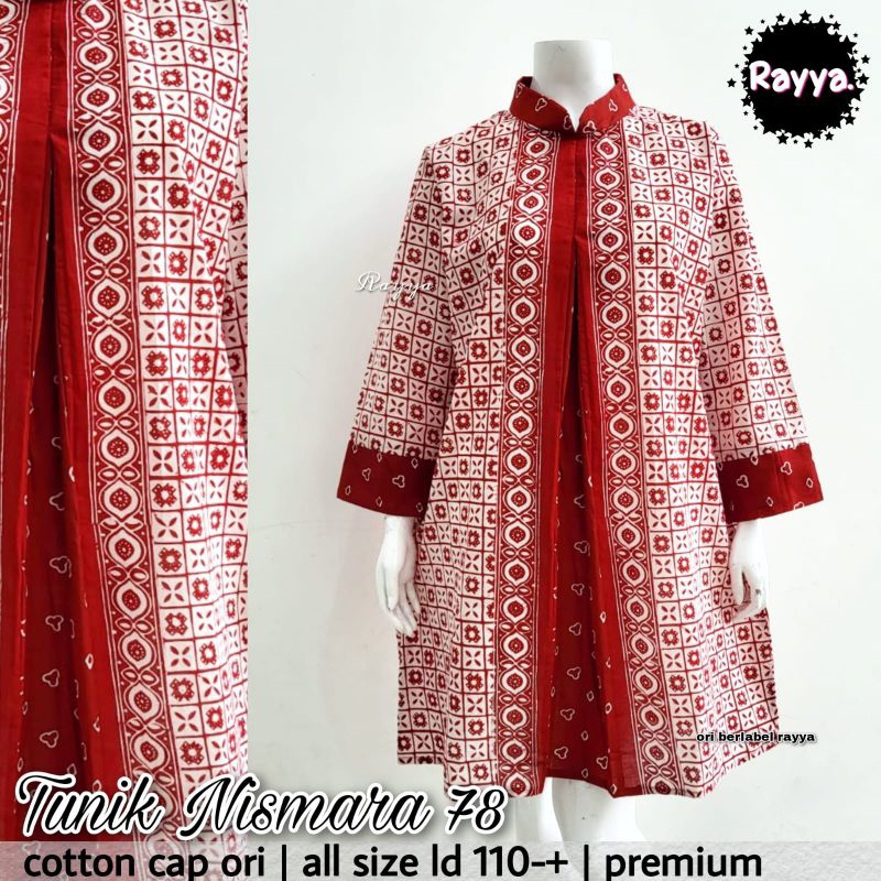 Tunic Batik Nismara by Rayya BATIK SOLO MAMILA KATUN HALUS Kemerdekaan