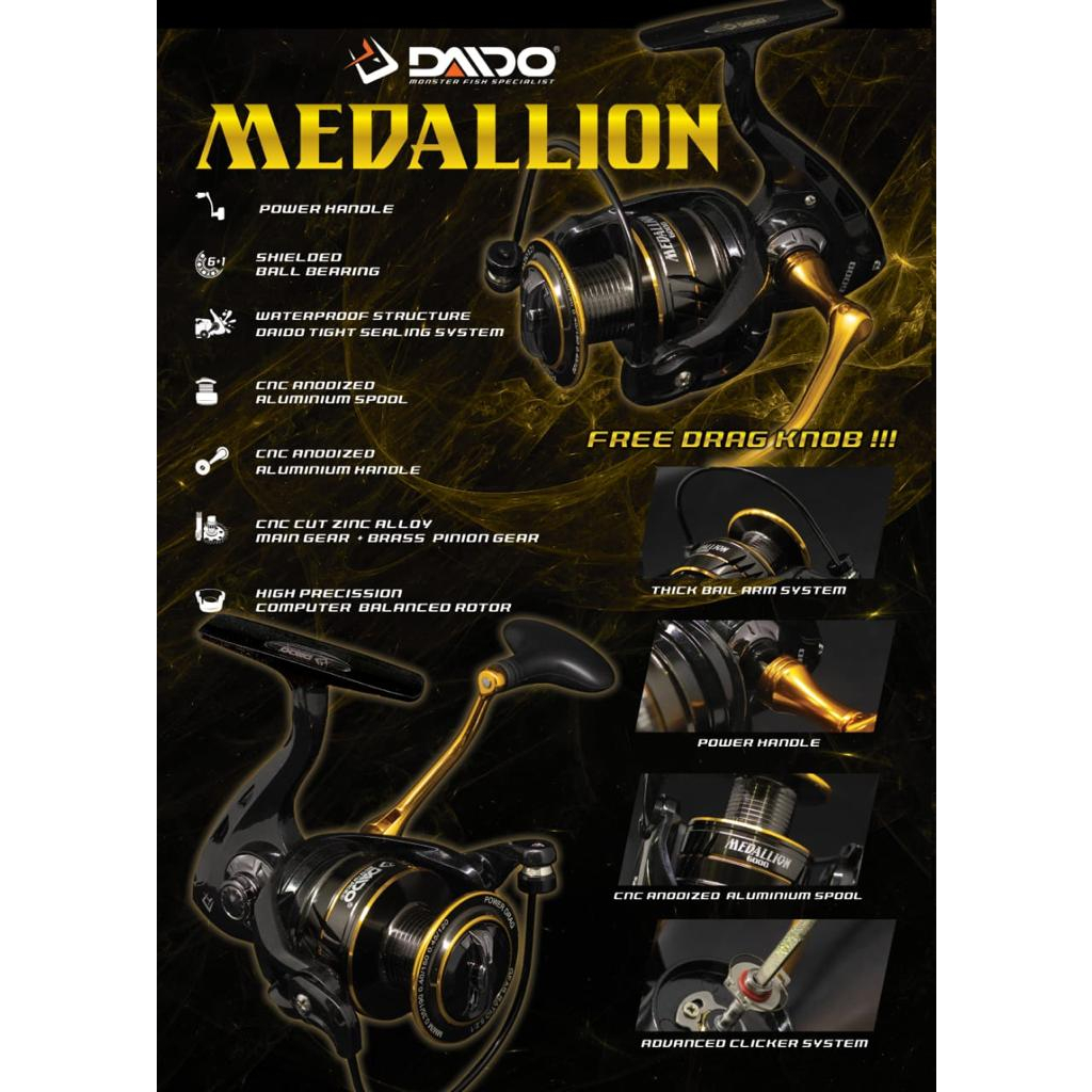 Reel Power Handle Daido MEDALLION,Waterproof Structure + Thick Bail Arm System
