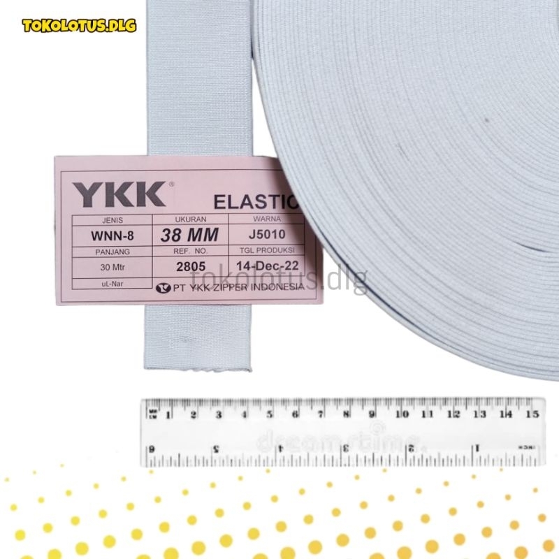 Elastik YKK putih 3,8mm / 4cm (per meter)