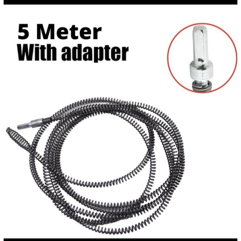 kawat flexible with bor adapter pembersih pipa wastafel saluran kamar mandi mampet buntu