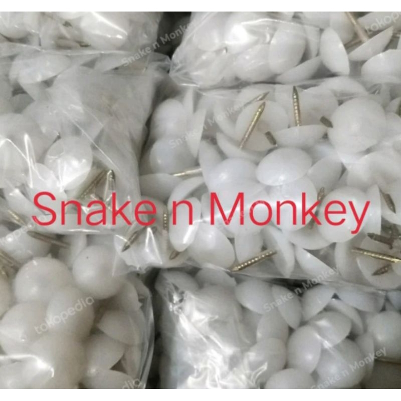 Paku Rotan / Paku Ulir / Paku Kaki Kursi Meja / Paku Bakpao PUTIH...(Harga Perbungkus isi 100 pc)