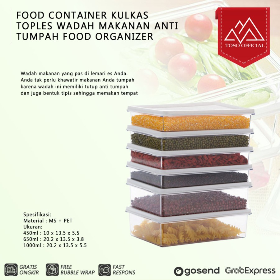 KOTAK PENYIMPANAN MAKANAN KULKAS KOREA FOOD CONTAINER TOPLES STORAGE